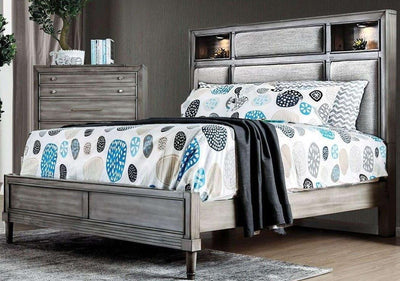 Daphne Gray Upholstered Platform Bedroom Set