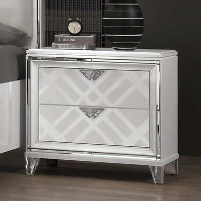 Emmeline Silver Upholstered Nightstand