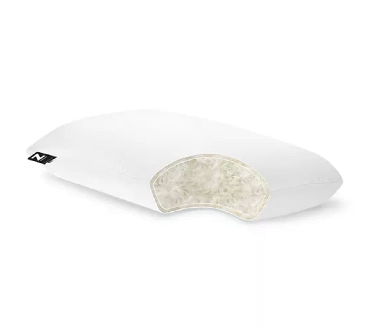 Malouf Cotton Encased Down Blend Pillow showcasing soft cotton cover and plush down filling for ultimate comfort.