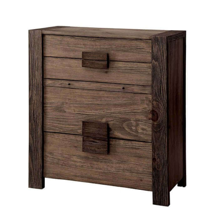 Janeiro Rustic Chest showcasing natural wood grain and minimalist design, perfect for urban loft interiors.