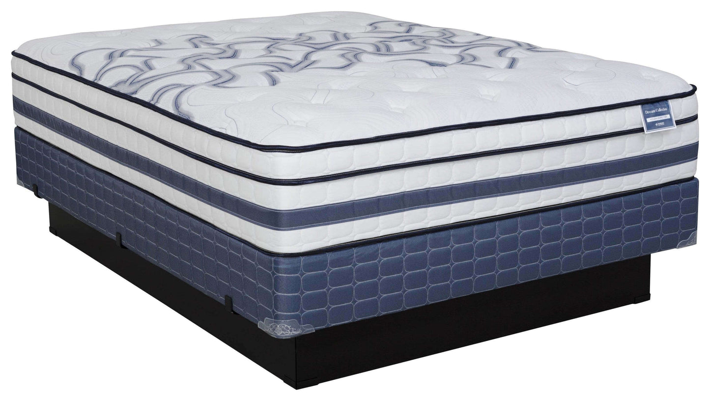 Full Diamond Lily Medium Gel Memory Foam Euro Top mattress with supportive base, designed for comfort and temperature regulation.