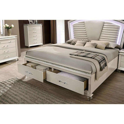 Maddie Eastern King Bed In Pearl White