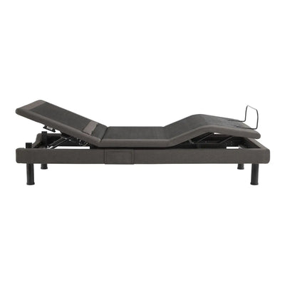 Malouf S-755 Charcoal Gray Adjustable Base in raised position showcasing head and foot adjustments for enhanced comfort.