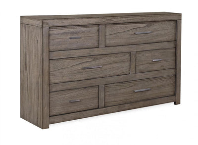 Modern Loft Collection graystone dresser featuring a sleek design and aged bronze pull hardware for contemporary interiors.