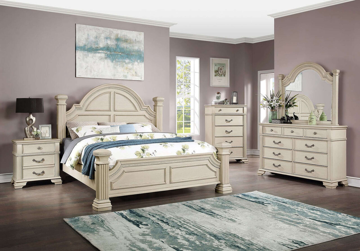 Pamphilos California King Bed In Antique White