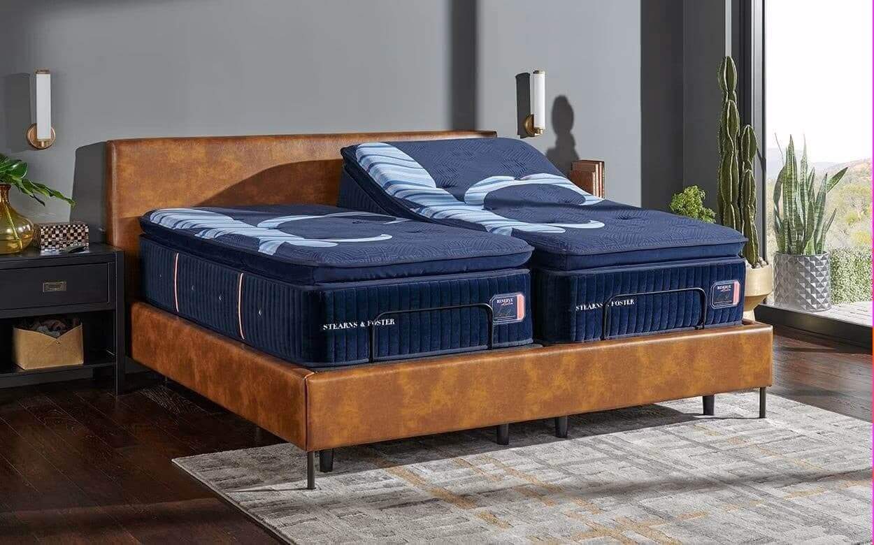 Stearns & Foster Reserve® 17" Soft Pillow Top Mattress displayed on a stylish bed in a modern bedroom setting.