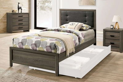 Roanne Twin Bed In Gray and Charcoal