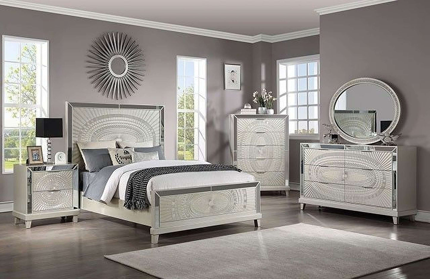 Valletta Champagne Panel Bedroom Set