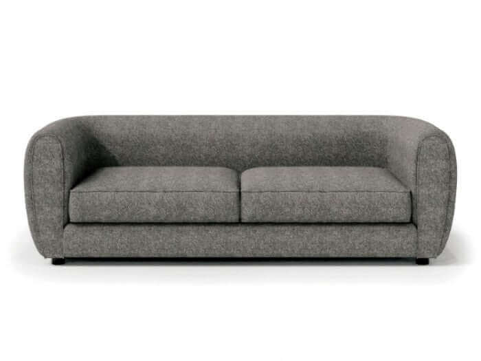 Verdal Gray Contemporary Sofa featuring rounded arms and sleek design, ideal for modern living room decor.