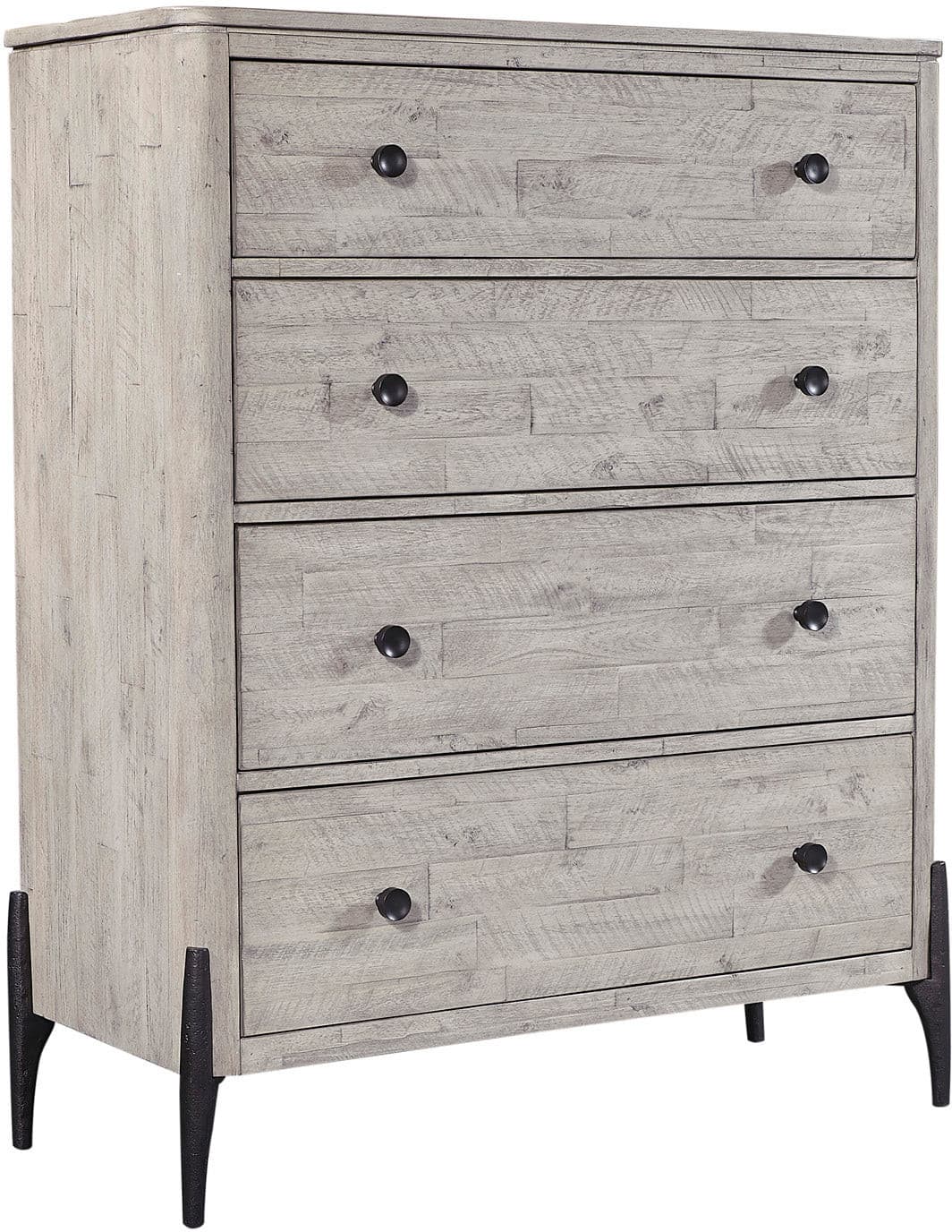 Zane Collection chest featuring a unique light wood finish and matte black hardware, designed for style and functionality.