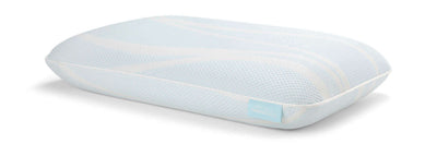 Tempur-Breeze° ProLo pillow with cooling cover, designed for all sleep positions, promotes restful sleep.