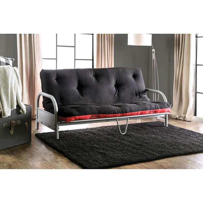 Aksel Black/Red Futon Sofa.