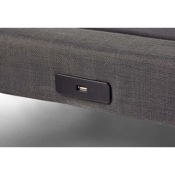 USB charging port located on the adjustable base's side for convenient access.