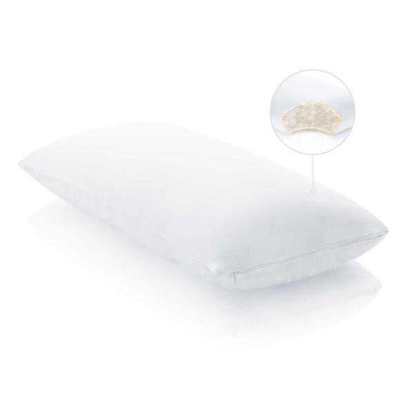 Malouf Cotton Encased Down Blend Pillow showcasing soft cotton cover and plush down feather blend for ultimate comfort.