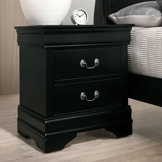 Louis Philippe Black Nightstand.