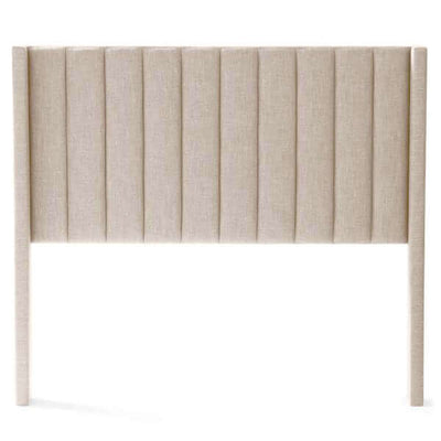 Malouf Blackwell Oat Beige Headboard featuring sophisticated padding and vertical channel design for elegant bedroom decor.