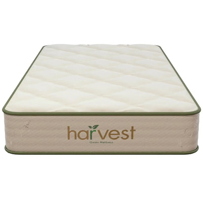 Harvest Green Essential GOTS Certified 10" mattress showcasing organic materials and eco-friendly design.