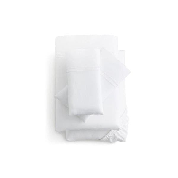 Malouf Premium White Natural Supima® Cotton Pillowcase Set featuring an extra-long staple, soft sateen weave, and deep fit.