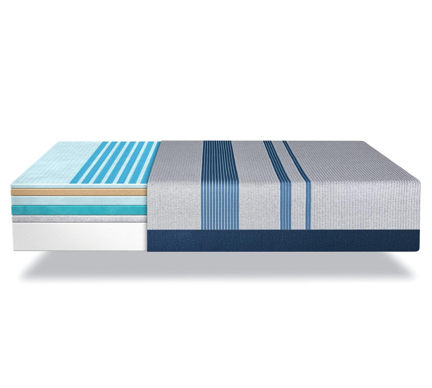 CA King Serta iComfort Blue Max Touch 3000 Plush mattress showcasing layered foam construction for enhanced comfort and support.
