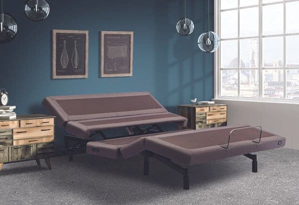 Rize Contemporary IV 18" adjustable base with lumbar support in a stylish modern bedroom setting.