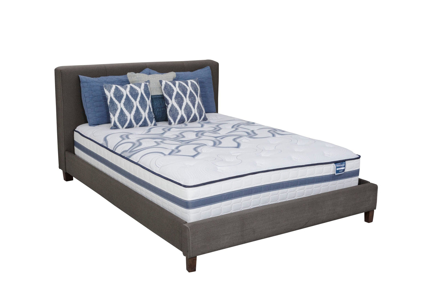 Diamond Lily Firm Gel Memory Foam Tight Top mattress displayed on a stylish bed frame with decorative pillows.