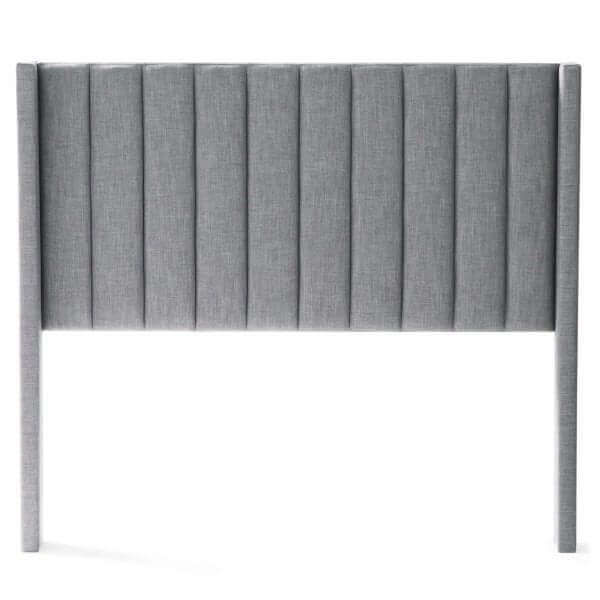 Malouf Blackwell Stone Headboard with sophisticated vertical channels in a sleek gray design, perfect for elegant bedroom decor.