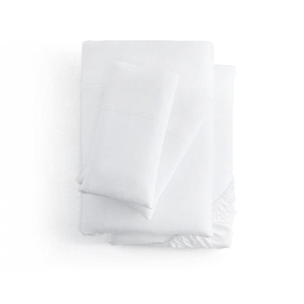 Malouf Smooth White Bamboo Rayon Sheet Set, featuring silky soft, breathable, and temperature-regulating materials.