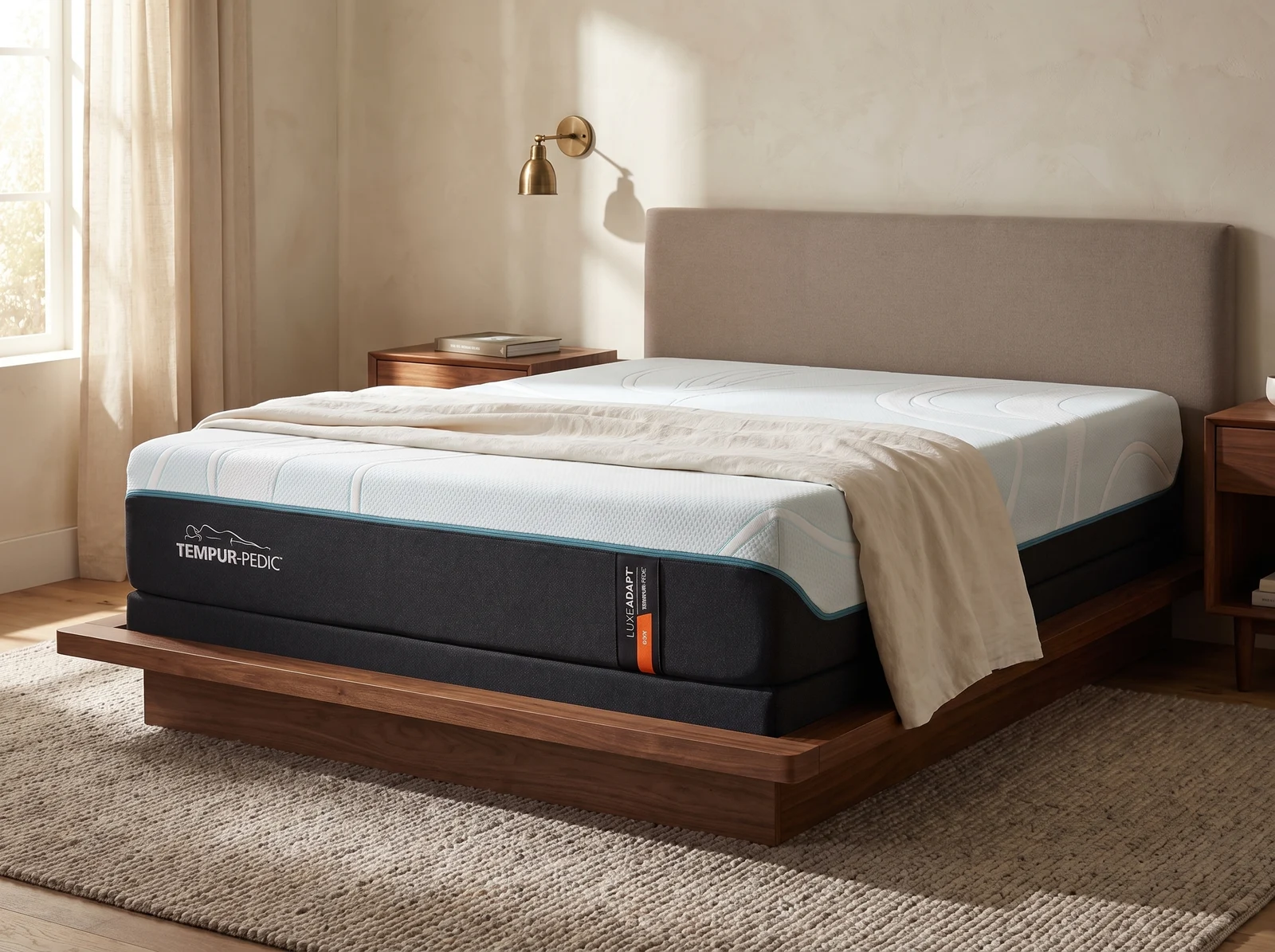 TEMPUR-LuxeAdapt® Firm 13″ in a styled bedroom