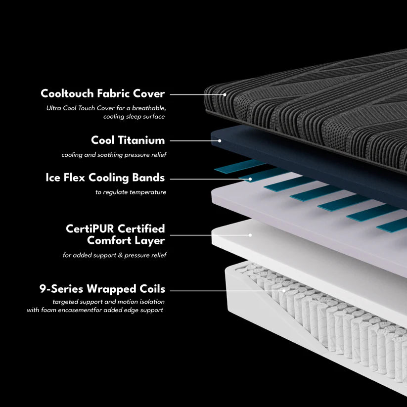 Diamond Black Diamond Collection Snowbird Medium Hybrid Cool Titanium Memory Foam 15" Mattress