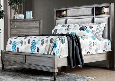 Daphne Gray CalKing Upholstered Platform Bed