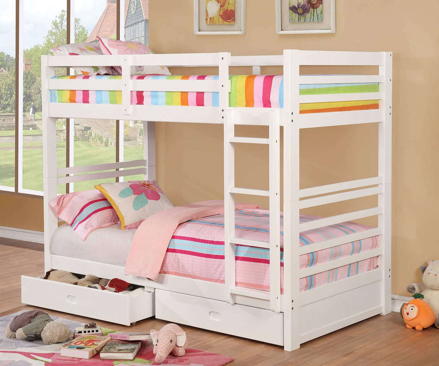 Furniture of America California IV Gray Twin over Twin Bunk Bed