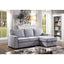 Ines Gray Sectional Sofa with chaise lounge and hidden storage, perfect for modern living spaces and versatile home styles.