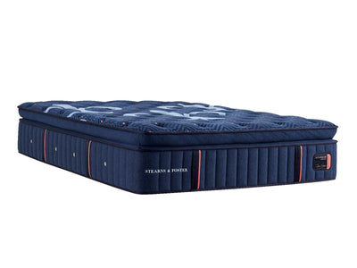 Stearns & Foster Lux Estate Firm Pillow Top 16" Mattress showcasing plush comfort and firm support in elegant design.