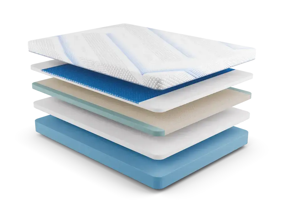 Cross-section of Armonia 11" Firm Foam Mattress showcasing layers of Diamond Technogel® technology for enhanced support and comfort.