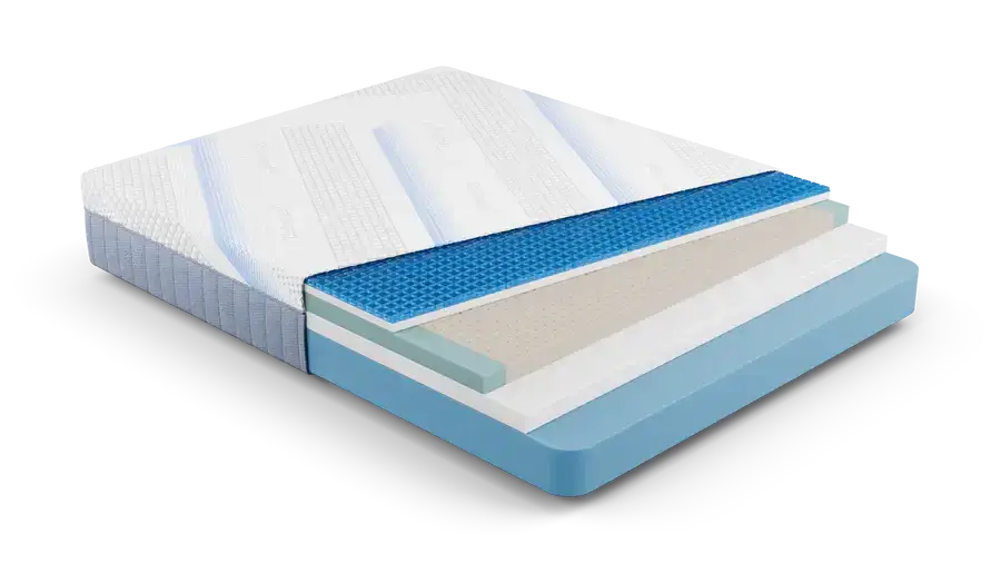Cross-section of the Armonia 11" Firm Foam Mattress showcasing Technogel® layer for optimal support and heat dissipation.