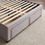 Malouf Watson Charcoal Platform Bed Frame showing streamlined storage drawers for clothes and linens.