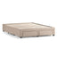 Malouf Watson Oat Platform Bed Frame with four storage drawers and contemporary design in neutral color.