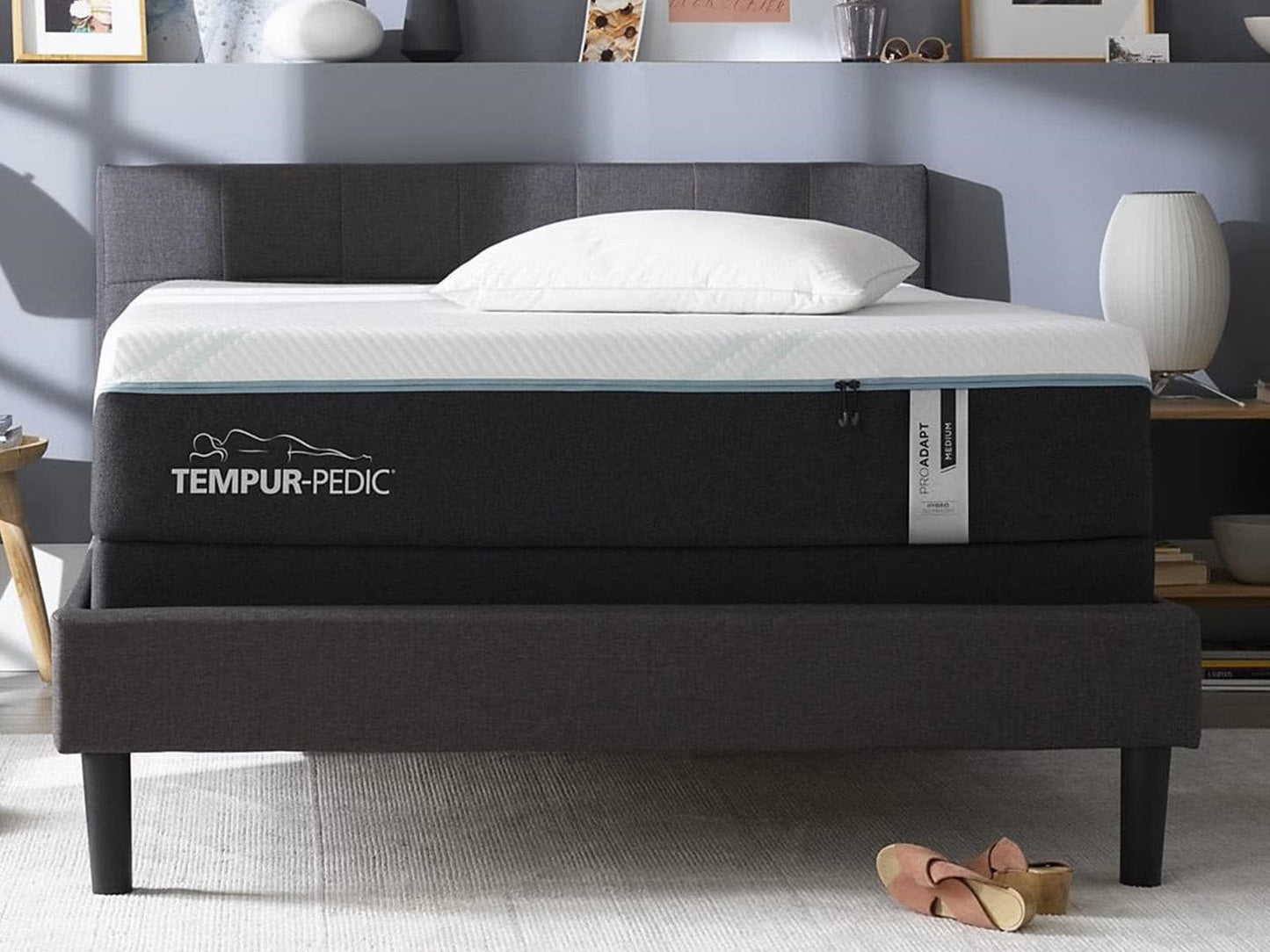 Queen Tempur-Pedic TEMPUR-ProAdapt® Soft mattress set on a stylish bed frame in a modern bedroom setting.