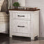 Alyson Night Stand With Usb Plug In Distressed White and Walnut