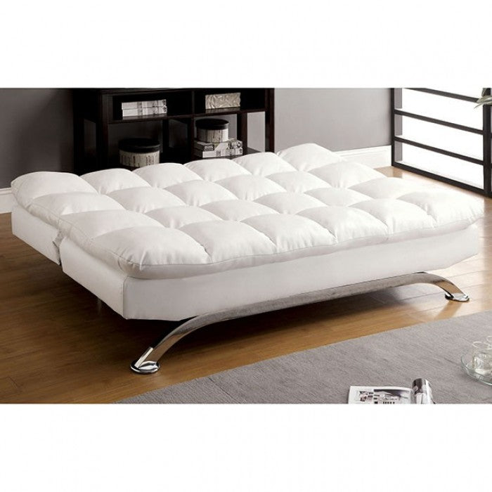 Aristo White/Cream Contemporary Futon Sofa