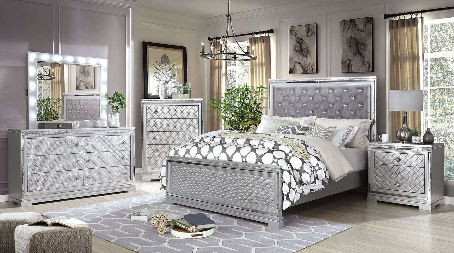 Belleterre Night Stand In Silver