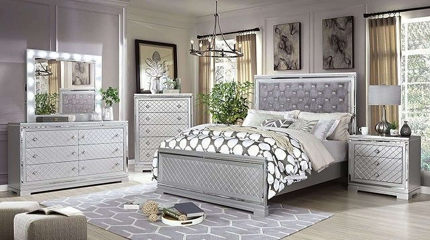 Belleterre Silver Panel Bedroom Set