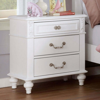 Belva Night Stand With Usb Outlet In White