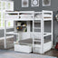 Callistus Twin Over Workstation Loft Bed In Warm Gray