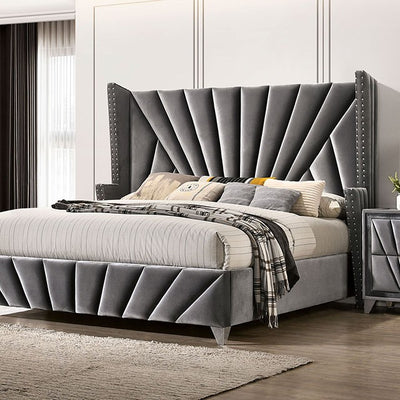 Carissa Gray Velvet Art Deco Bed