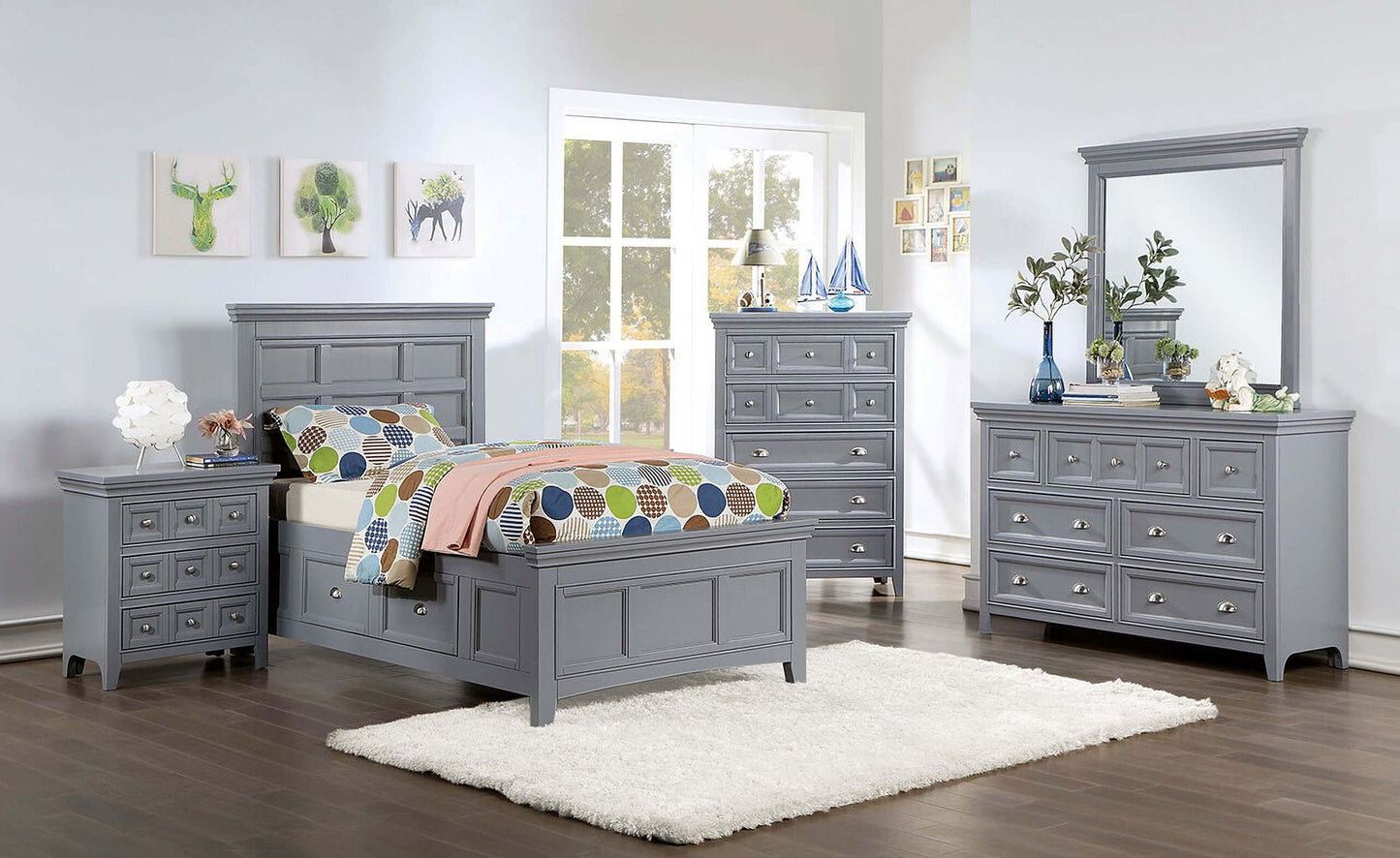 Castlile Twin Bed In Gray