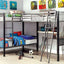 Ballarat Gray and Silver L-Shaped Triple Twin Bunk Bed With Desk