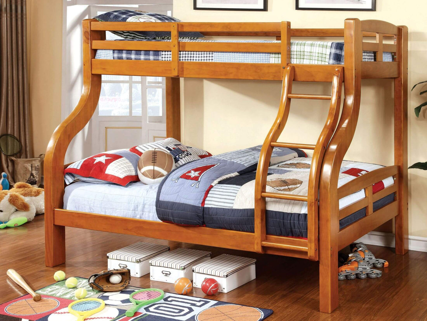 Solpine Dark Walnut Twin Over Full Bunk Bed