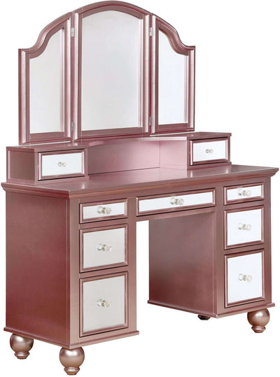 Tracy Rose Gold Vanity With Stool