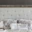 Loraine Silver Queen Upholstered Panel Bed